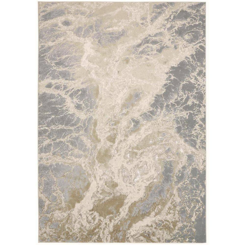 HomeRoots 2 ft. x 8 ft. Gray, Ivory Abstract Area Rug 2000512913 - The ...