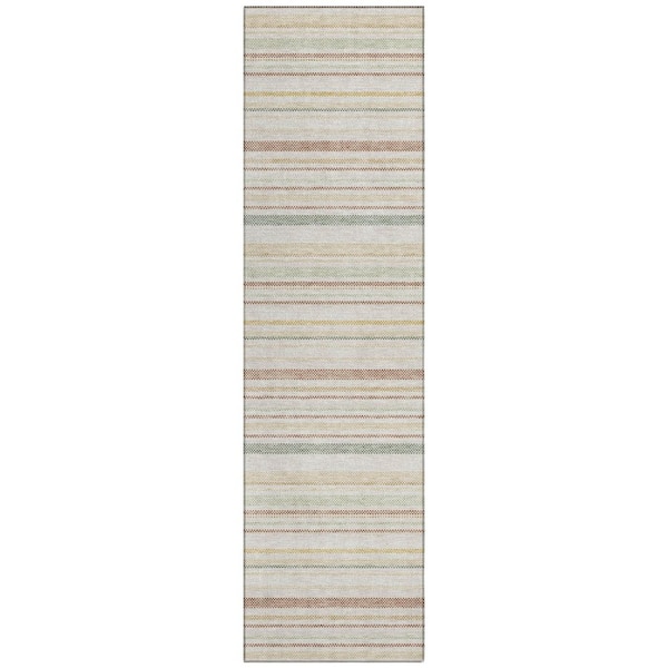 Chantille Machine Washable Indoor/Outdoor Abstract ACN3106 Cream 2 ft. x 7 ft. Runner Rug