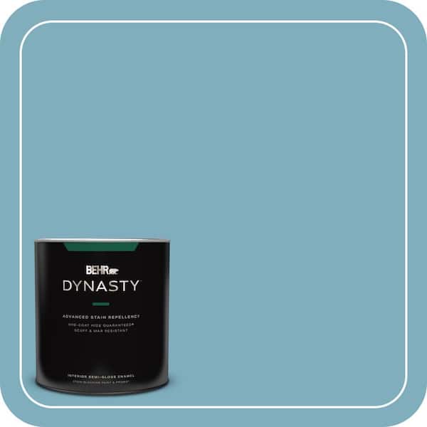 BEHR DYNASTY 1 qt. #PMD-83 Porcelain Blue Semi-Gloss Enamel Interior Stain-Blocking Paint and Primer