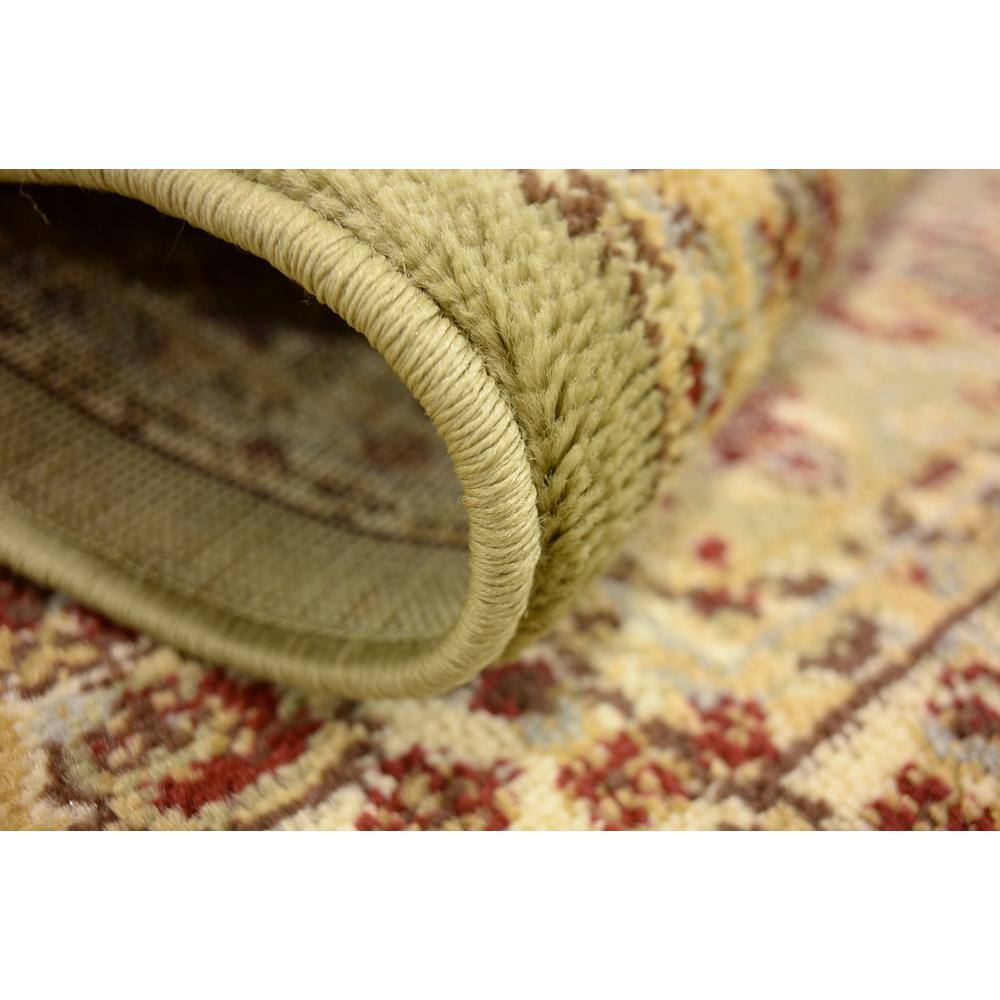 Elegant Square Floral Indoor Area Rug, 4'1", Light Green and Cream