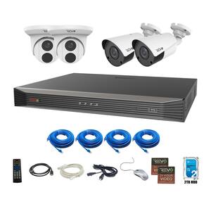 Ultra Commercial Grade 8-Channel 4K 2TB Smart NVR Surveillance System with 4 4K 8MP Indoor/Outdoor Cameras