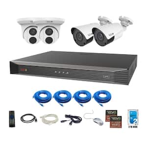 Ultra Commercial Grade 8-Channel 4K 2TB Smart NVR Surveillance System with 4 4K 8MP Indoor/Outdoor Cameras