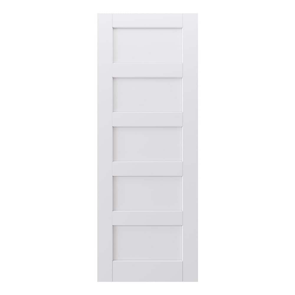 28 in. x 80 in. 5-Lite Paneled Blank White Primed Solid Core Composite Manufacture Wood Interior Door Slab price history on PriceWatchPro