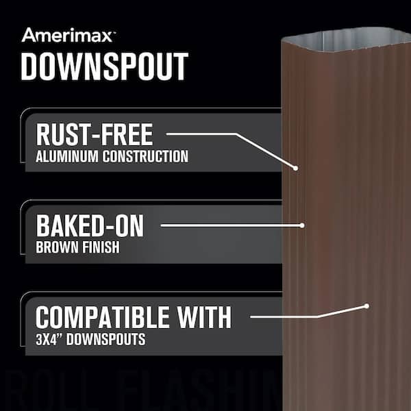 2 in. x 3 in. x 10 ft. High Gloss 80 Degree White Aluminum Downspout