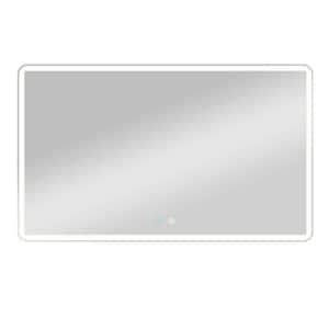 59 in. W x 35.5 in. H Rectangular Frameless LED Touch Control Wall Mount Bathroom Vanity Mirror, Anti-fog