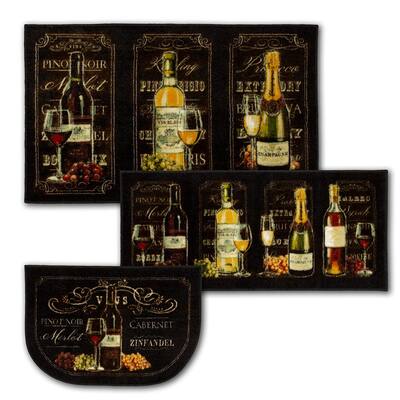 Chalkboard Sign Multi 3 ft. x 4 ft. 3-Piece Indoor Rug Set