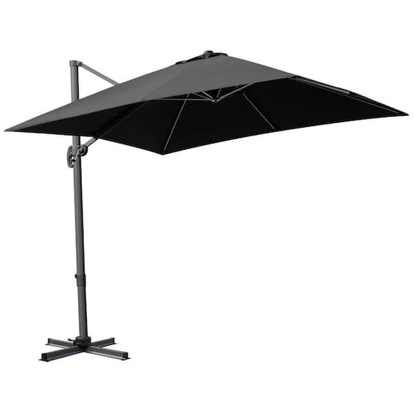 Crestlive Products 10 ft. Square Cantilever Patio Umbrella in Black