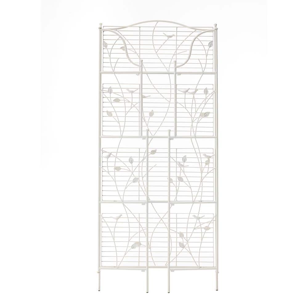 Elegant White Metal 4-Tier Rectangular Plant Stand
