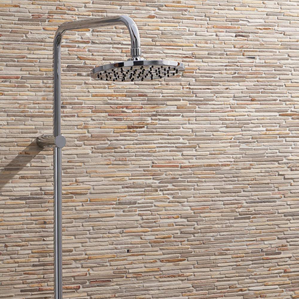 Petra Tumbled Brown Marble Mosaic Tile for Shower and Deck