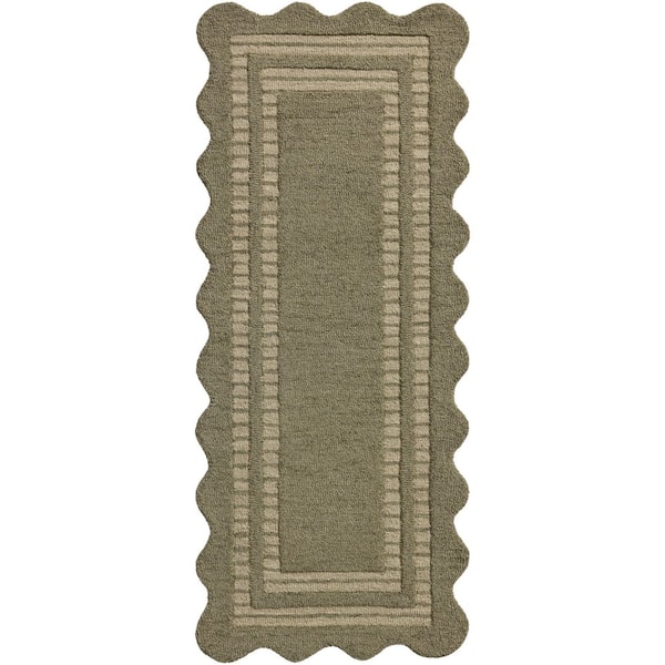 Chris Love Julia Scottie Olive/Pebble 2 ft. 6 in. x 9 ft. 9 in. Transitional Runner Rug