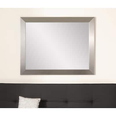 Large Rectangle Silver Modern Mirror (41 in. H x 32 in. W)