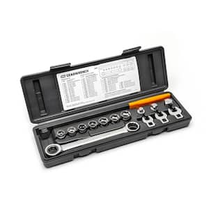 Ratcheting Wrench Serpentine Belt Tool and Socket Set (15-Piece)