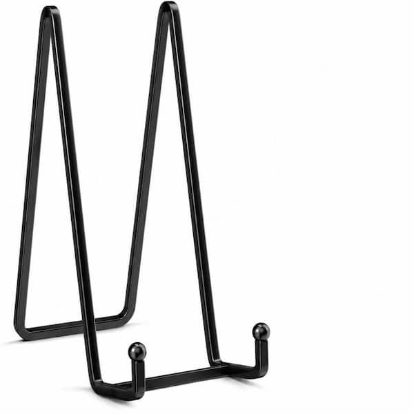 Black Metal 16 Inch Heavy Duty Plate Display Easel Stand 2 Pack for Plates, Frames, Signs, and Platters