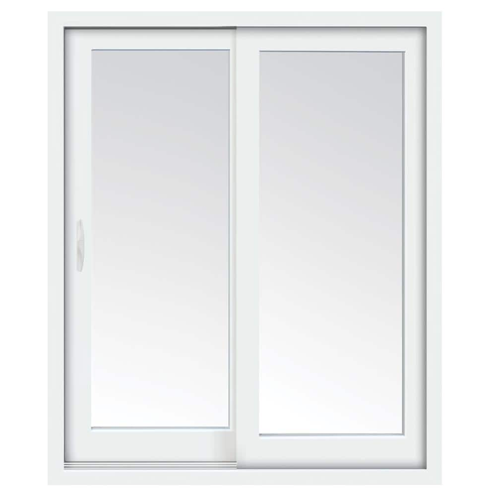 Stanley Doors 59 in. x 80 in. Glacier White Vinyl Left-Hand Low-E