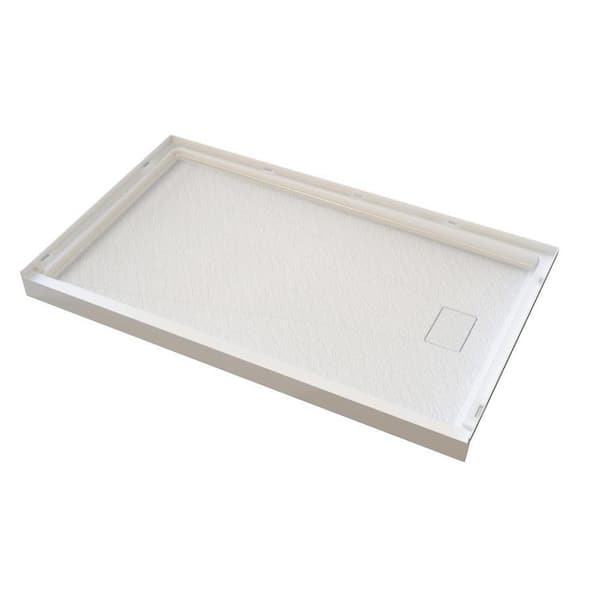 60 in. L x 32 in. W x 80 in. H Alcove Shower Kit with Shower Base and Wall and 4-Piece Direct-to-stud and Right Drain