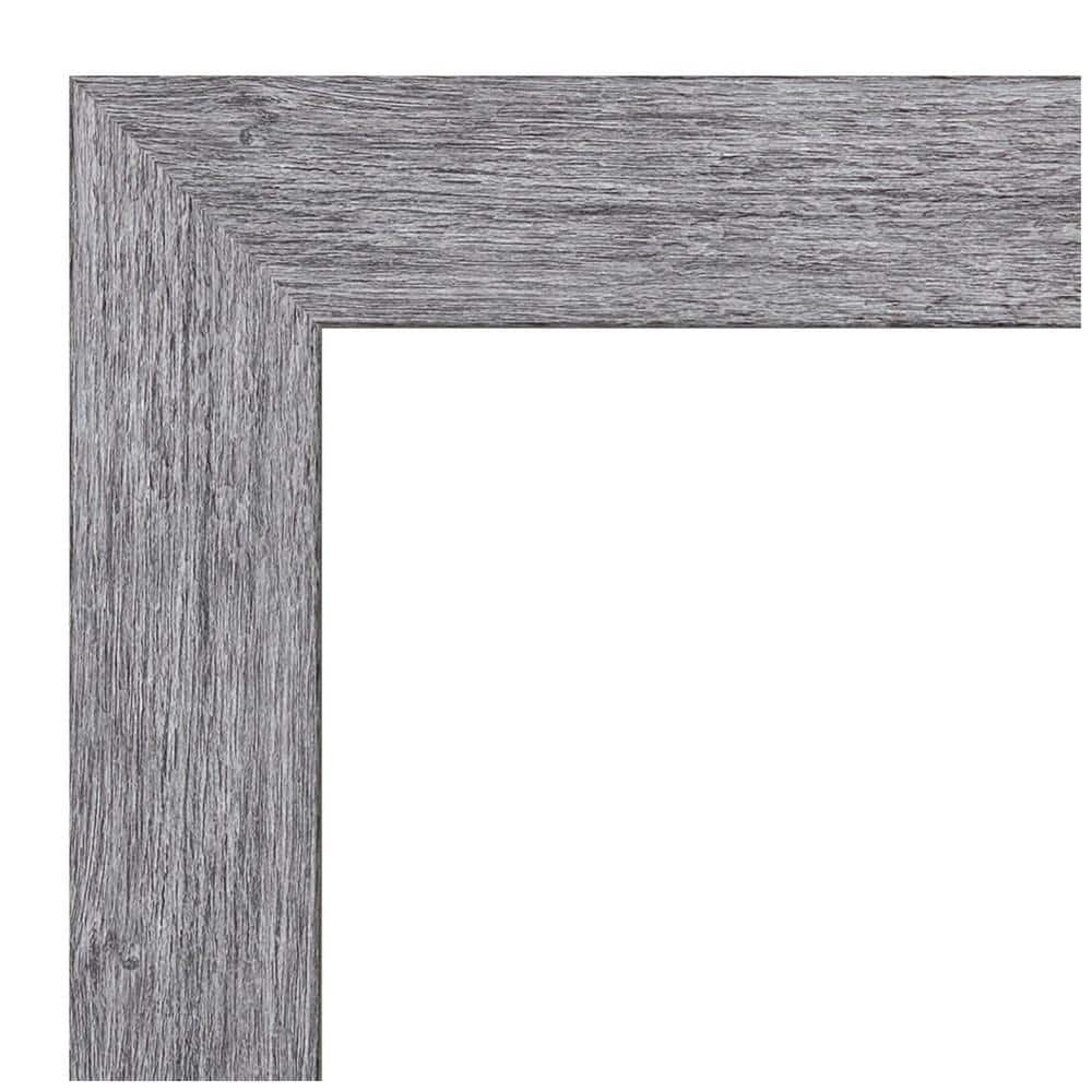 Bark Rustic Bronze and Silver Wood 35"x30" Wall Mirror