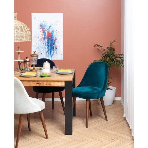 Natural Mango Wood Dining Table, Madeline Angle Iron And Wood Dining Table