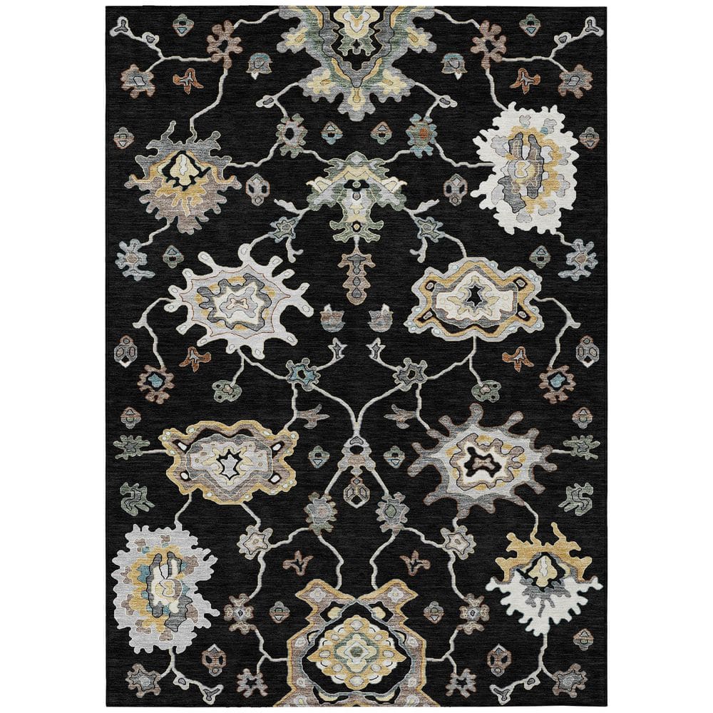Chantille Machine Washable Indoor/Outdoor Abstract ACN2895 Black 3 ft. x 5 ft. Area Rug price history on PriceWatchPro