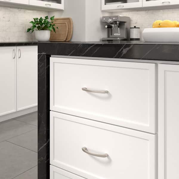 Rockcliffe Collection 3 3/4 in. (96 mm) Modern Brushed Nickel Cabinet Arch Pull