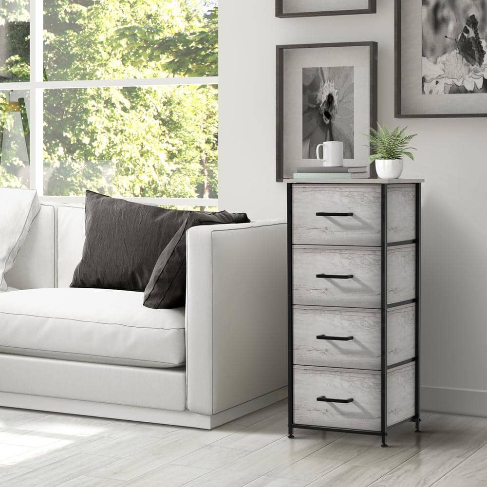 Greige Vertical Nursery Chest with Soft Close Drawer