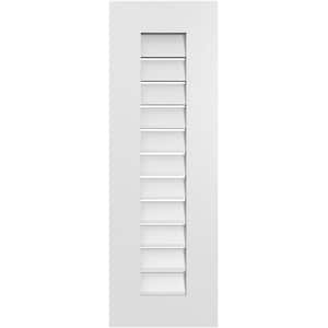 12 in. x 36 in. Vertical Surface Mount PVC Gable Vent: Functional with Standard Frame