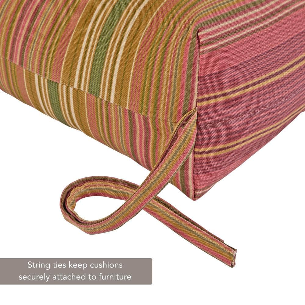 Kinnabari Stripe Red and Green Outdoor Chaise Lounge Cushion