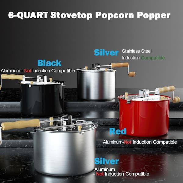 Whirley Pop Aluminum Stove Top Popcorn Popper 16.5 in. 6 qt Silver - Ace  Hardware