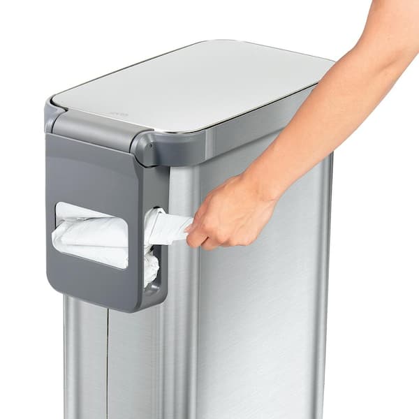 Glad 20 Gallon Stainless Steel Step on Kitchen Trash Can 