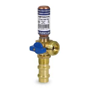1/2 in. Press x 3/4 in. MHT Brass Washing Machine Replacement Valve with Hammer Arrestor Blue- for Cold Water Supply