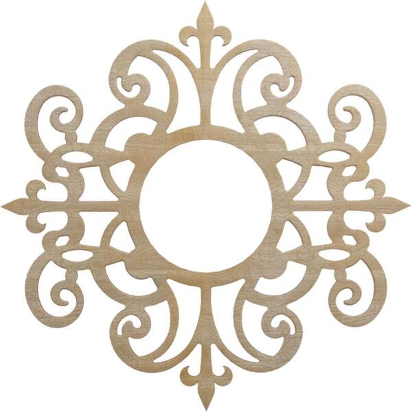Ekena Millwork 24 in. x 7.75 in. x 0.25 in. Wood Medallion Moulding