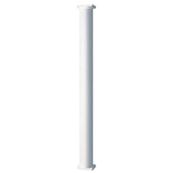 AFCO 8 ft. x 8 in. Aluminum Round Column with Cap and Base