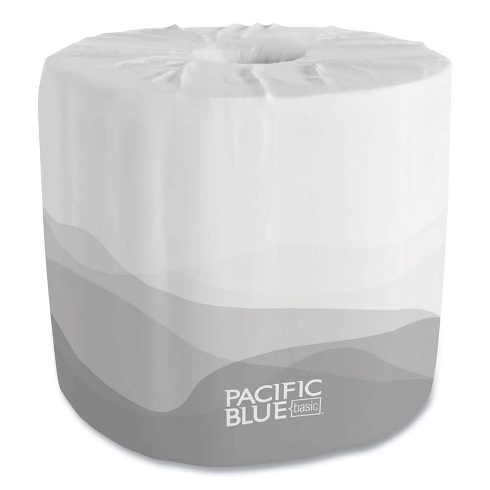 Pacific Blue Basic Embossed Septic Safe White 1-Ply Toilet Paper, 550 Per R