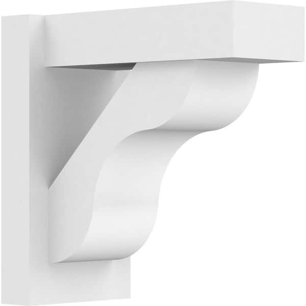 Ekena Millwork Carmel 7 in. W x 14 in. H x 14 in. D Signature Urethane Polyurethane Outlooker with Block Ends