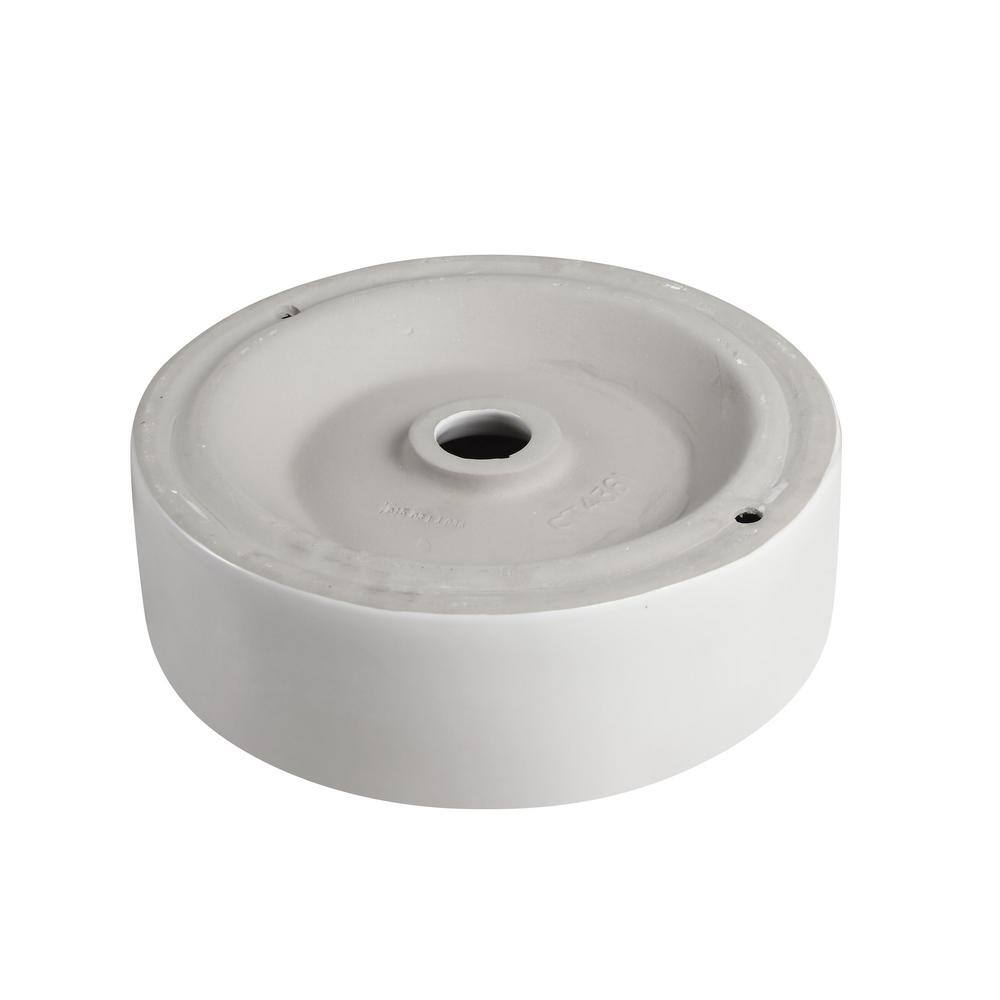 Modern 13.63'' White Ceramic Round Vessel Bathroom Sink