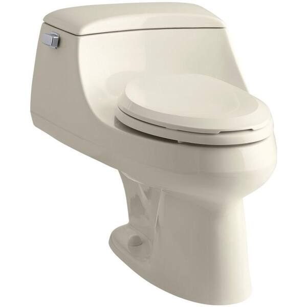 KOHLER San Raphael 1-piece 1.6 GPF Single Flush Elongated Toilet in Almond