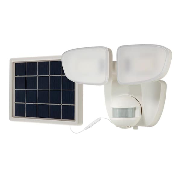 HALO SLFS 180-Degree White Solar Powered Motion Activated Outdoor Integrated LED Flood Light 1000 Lumens