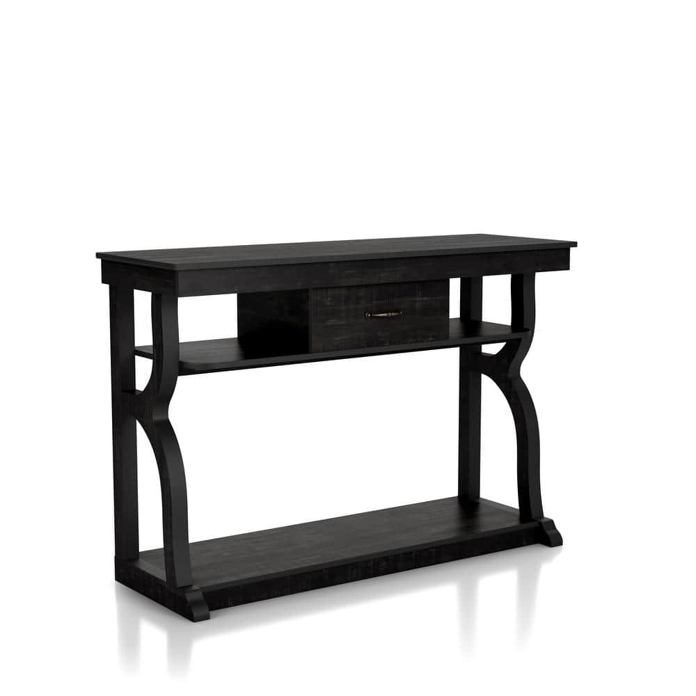 Furniture of America Mefford 47.24 in. Reclaimed Black Oak Rectangle