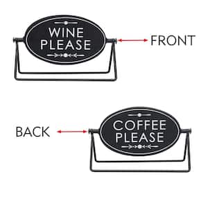 Wine Please/Coffee Please Metal Rotating Tabletop Sign
