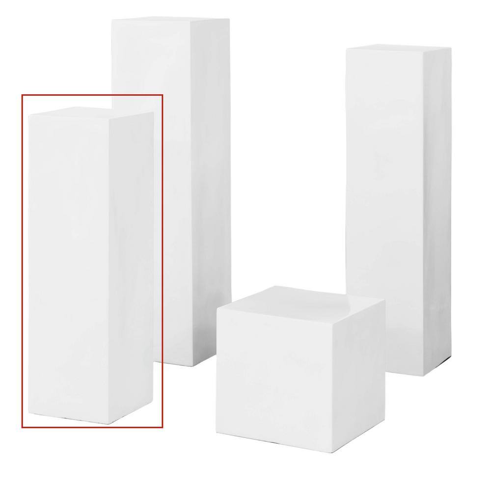 Tall White Magnesium Oxide Decorative Pedestal Stand