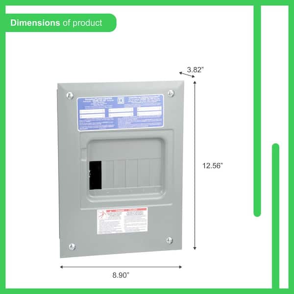 Square D Homeline 100 Amp 6-Space 12-Circuit Indoor Flush Mount Main Lug Load Center with Cover No Door(HOM612L100FCP)