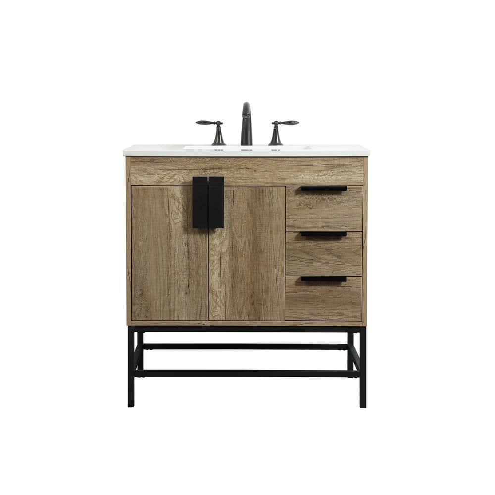 Simply Living 32 in. W x 22 in. D x 33.5 in. H Bath Vanity in Natural Oak w