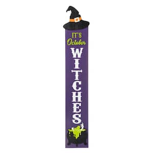 48 in. H Halloween Wood Witch Hat Porch Decor
