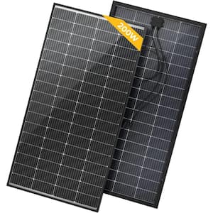 200-Watt 12-Volt Monocrystalline 10BB Mono Bifacial Solar Panel for RV Camping Home Boat Marine Off-Grid
