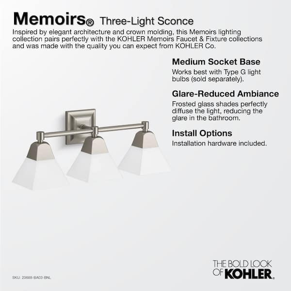 KOHLER Memoirs 4-Light Moderne Brushed Gold Sconce