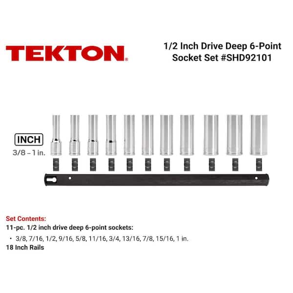 1/2 in. Drive Deep 6-Point Socket Set (11-Piece)