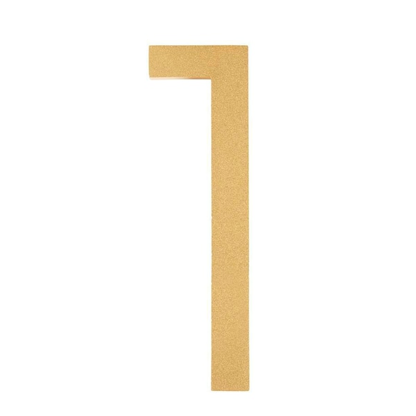 Everbilt 8 in. Brushed Brass Aluminum Floating or Flat Modern House Number 1