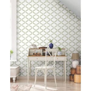 Florentine Green Vine Trellis Peel and Stick Wallpaper