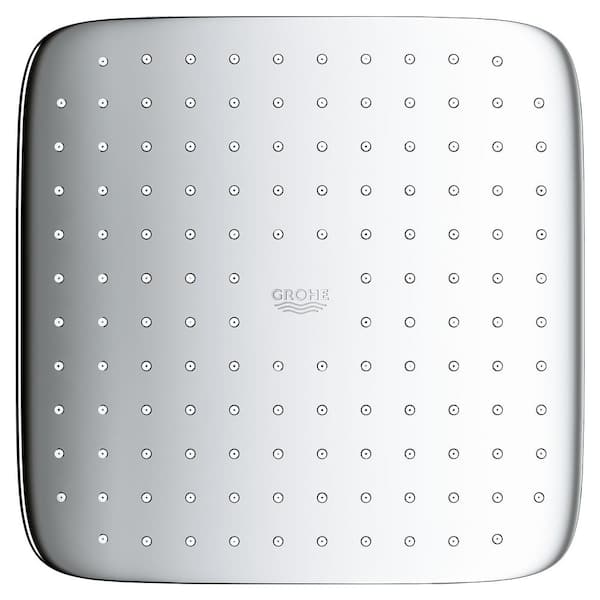 Tempesta 1-Spray Patterns with 1.75 GPM 10 in. H Cube Wall Mount Rain Fixed Shower Head in StarLight Chrome