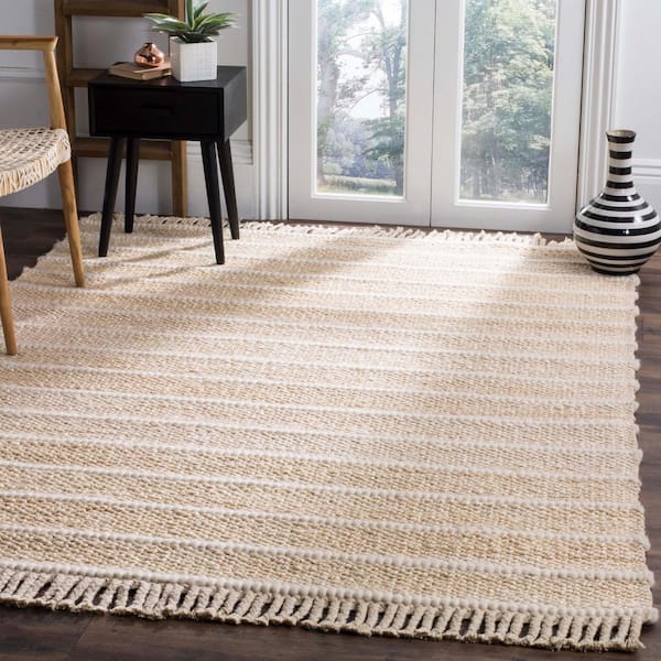 Natural Fiber Ivory 8 ft. x 10 ft. Solid Area Rug