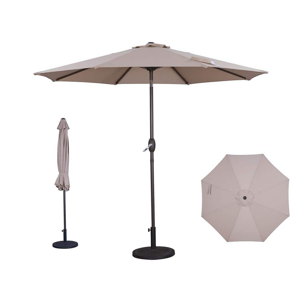 BANSA ROSE 9 ft. Aluminum Octagonal Market Umbrella Patio Table ...